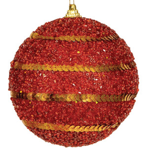 Πλαστική Χριστουγεννιάτικη Μπάλα 10cm,Σέτ/4