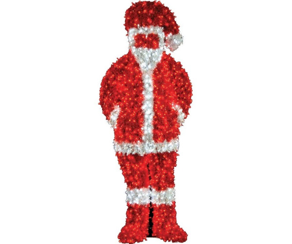 Led Φωτιζόμενος 3D Άγιος Βασίλης Με Pvc Γιρλάντα Και Rubber Led Ip44, 230(Η) x 100cm