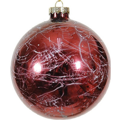 Μώβ Γυάλινη Χριστουγεννιάτικη Μπάλα 10cm,Σέτ/4