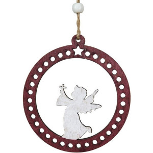 Ξύλινο Κρεμαστό Χριστουγεννιάτικο Στολίδι 10 x 11(h)cm