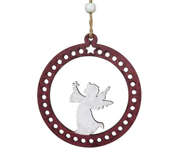 Ξύλινο Κρεμαστό Χριστουγεννιάτικο Στολίδι 10 x 11(h)cm