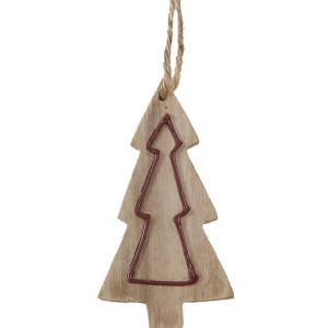 Ξύλινο Κρεμαστό Χριστουγεννιάτικο Στολίδι 5 x 9(h)cm