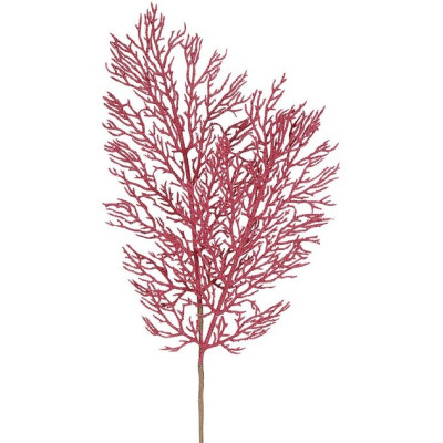Ρόζ Χριστουγεννιάτικο Διακοσμητικό Κλαδί Φτέρα 20 x 55(h)cm