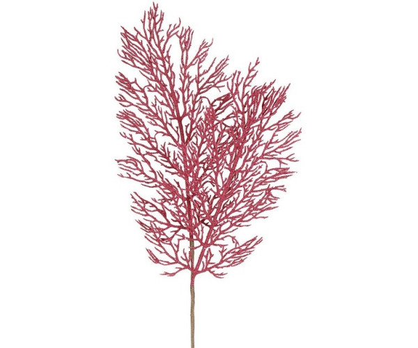 Ρόζ Χριστουγεννιάτικο Διακοσμητικό Κλαδί Φτέρα 20 x 55(h)cm