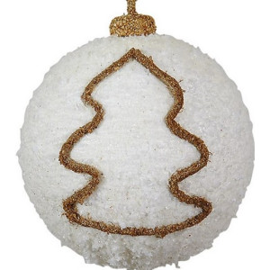 Καφέ Πλαστική Χριστουγεννιάτικη Μπάλα 8cm,Σέτ/6