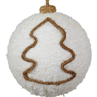 Καφέ Πλαστική Χριστουγεννιάτικη Μπάλα 8cm,Σέτ/6