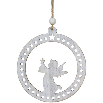 Ξύλινο Κρεμαστό Χριστουγεννιάτικο Στολίδι 10 x 11(h)cm