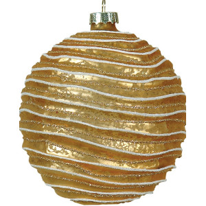 Γυάλινη Χρυσή Χριστουγεννιάτικη Μπάλα 8cm,Σέτ/6