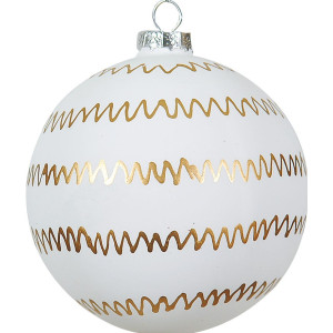 Γυάλινη Χρυσή Χριστουγεννιάτικη Μπάλα 8cm,Σέτ/6