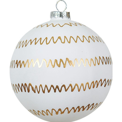 Γυάλινη Χρυσή Χριστουγεννιάτικη Μπάλα 8cm,Σέτ/6