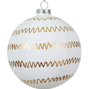 Γυάλινη Χρυσή Χριστουγεννιάτικη Μπάλα 10cm,Σέτ/4