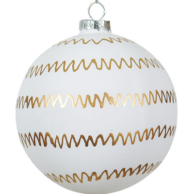 Γυάλινη Χρυσή Χριστουγεννιάτικη Μπάλα 10cm,Σέτ/4