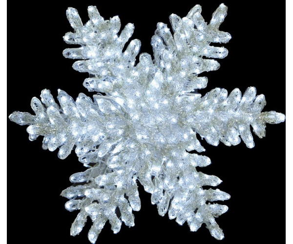592Led 3D Φωτιζόμενη Ακρυλική Νυφάδα Διπλής Όψης Με Μετασχηματιστή Ip44 ,60(Η)cm