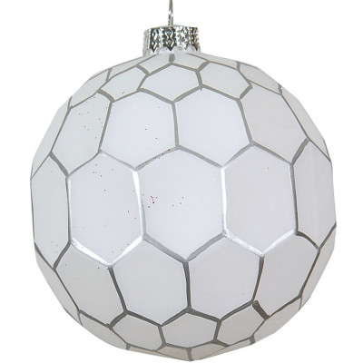 Ασημί Γυάλινη Χριστουγεννιάτικη Μπάλα 8cm,Σέτ/6