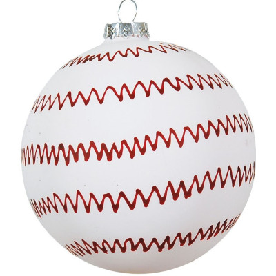 Κόκκινη Γυάλινη Χριστουγεννιάτικη Μπάλα 10cm,Σέτ/4