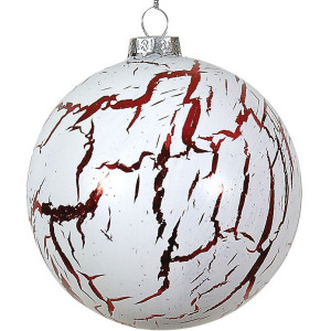 Κόκκινη Γυάλινη Χριστουγεννιάτικη Μπάλα 8cm,Σέτ/6