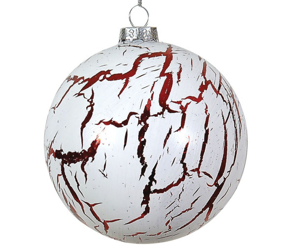 Κόκκινη Γυάλινη Χριστουγεννιάτικη Μπάλα 8cm,Σέτ/6