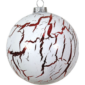 Κόκκινη Γυάλινη Χριστουγεννιάτικη Μπάλα 10cm,Σέτ/4
