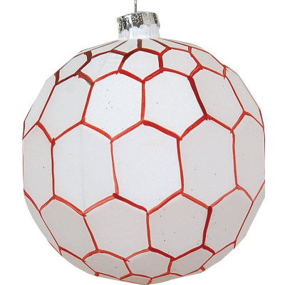 Κόκκινη Γυάλινη Χριστουγεννιάτικη Μπάλα 8cm,Σέτ/6