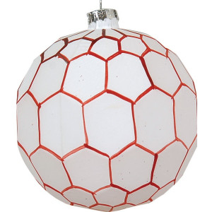 Κόκκινη Γυάλινη Χριστουγεννιάτικη Μπάλα 10cm,Σέτ/4