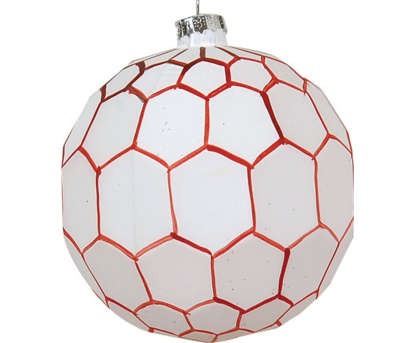 Κόκκινη Γυάλινη Χριστουγεννιάτικη Μπάλα 10cm,Σέτ/4