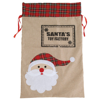 Πάνινος Χριστουγεννιάτικος Διακοσμητικός Σάκος 46 x 71(h)cm