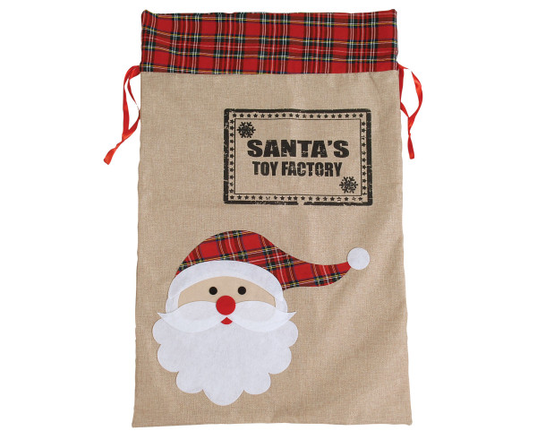 Πάνινος Χριστουγεννιάτικος Διακοσμητικός Σάκος 46 x 71(h)cm
