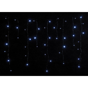 100Led Σταθερή Ασύμετρη Κουρτίνα Με Επέκταση 200 x 70(h)cm,Πράσινο Καλώδιο/Λευκό Λαμπάκι (Kelvin: 6.000 - 10.000)