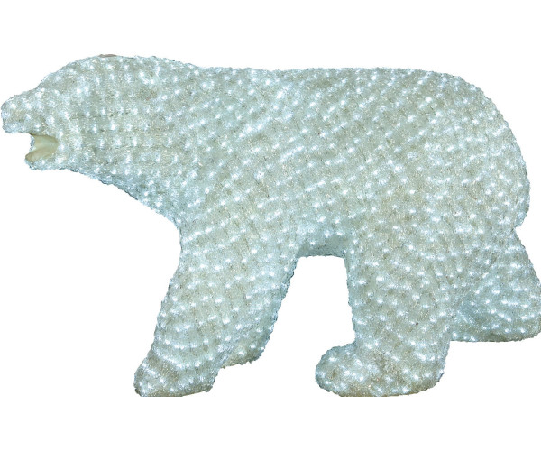 3D Φωτιζόμενη Ακρυλική Αρκούδα Με 1900Led Λευκό Φωτισμό Και Μετασχηματιστή Ip44,120 x 70(H)cm