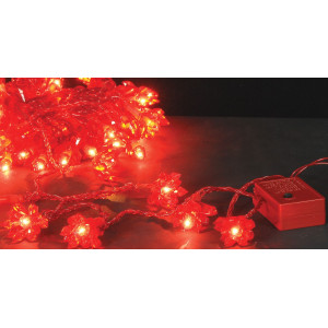 50 Λαμπάκια Με Ακρυλικά Σχέδια Και 8 Προγράμματα Με Κόκκινο Καλώδιο Και Λαμπάκι, Απόσταση 9 Μέτρων