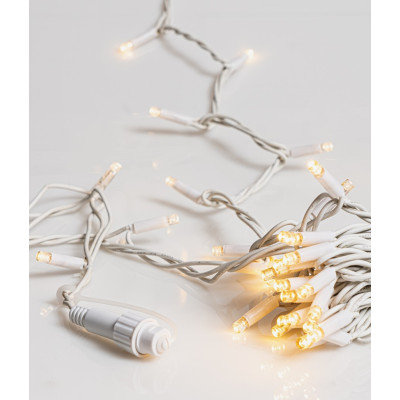 100Led  Rubber Λαμπάκια Επεκτεινόμενα Με Λευκό Καλώδιο/Θερμό Λαμπάκι ,Ip44 , 10 Μέτρα (Kelvin: 2.500 - 2.800)