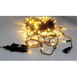 200Led Λαμπάκια Diamond Με Μετασχηματιστή Ip44 Και Χρονοδιακόπτη ,Με Πράσινο Καλώδιο/Θερμό Λαμπάκι , 20 Μέτρα (Kelvin: 2.500 - 2.800)