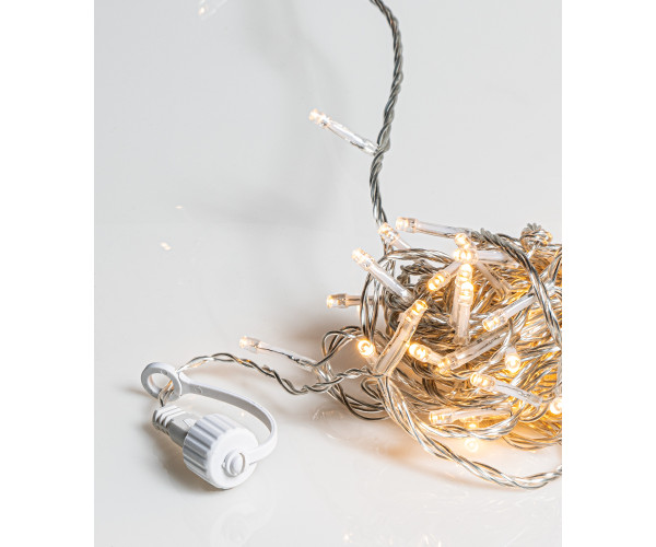 400Led Λαμπάκια Με Επέκταση Και Μετασχηματιστή ip44,Διάφανο Καλώδιο/Θερμό Λαμπάκι ,(9cm Απόσταση) 39 Μέτρα (Kelvin: 2.500 - 3.000)