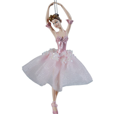 Κεραμικό Κρεμαστό Χριστουγεννιάτικο Στολίδι Μπαλαρίνα 10 x 6 x 17(h)cm