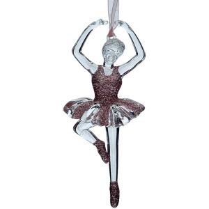 Ακρυλικό Κρεμαστό Χριστουγεννιάτικο Στολίδι Μπαλαρίνα 5 x 13(h)cm,2 Σχέδια