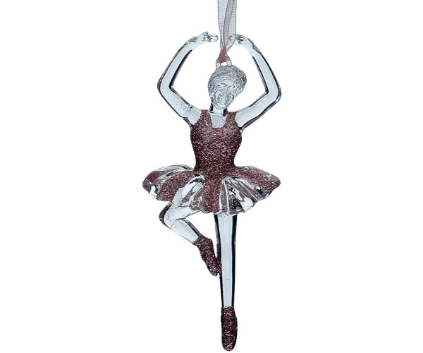 Ακρυλικό Κρεμαστό Χριστουγεννιάτικο Στολίδι Μπαλαρίνα 5 x 13(h)cm,2 Σχέδια