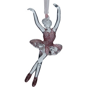 Ακρυλικό Κρεμαστό Χριστουγεννιάτικο Στολίδι Μπαλαρίνα 5 x 13(h)cm,2 Σχέδια