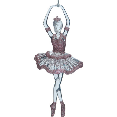Ακρυλικό Κρεμαστό Χριστουγεννιάτικο Στολίδι Μπαλαρίνα 8 x 18(h)cm ,2 Σχέδια