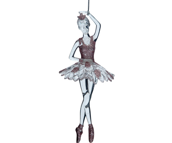 Ακρυλικό Κρεμαστό Χριστουγεννιάτικο Στολίδι Μπαλαρίνα 8 x 18(h)cm ,2 Σχέδια