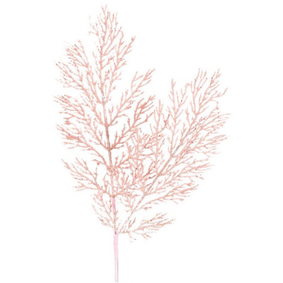 Ρόζ Χριστουγεννιάτικο Διακομσητικό Κλαδί Φτέρα 20 x 55(H)cm
