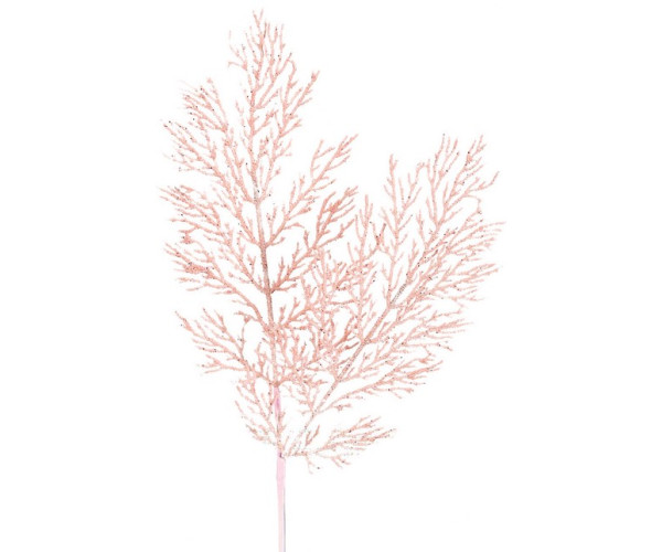 Ρόζ Χριστουγεννιάτικο Διακομσητικό Κλαδί Φτέρα 20 x 55(H)cm