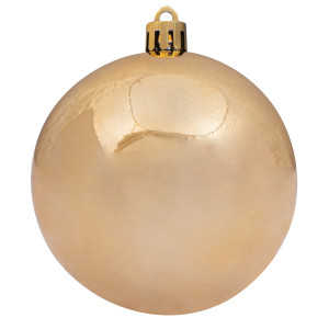 Χρυσή Γυαλιστερή Πλαστική Χριστουγεννιάτικη Μπάλα 10cm ,Σέτ/4