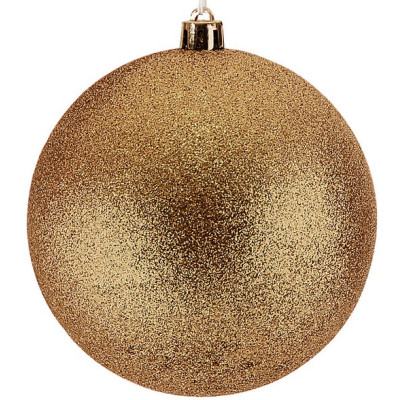 Χρυσή Πλαστική Χριστουγεννιάτικη Μπάλα Με Γκλίτερ 6cm,Σέτ/12