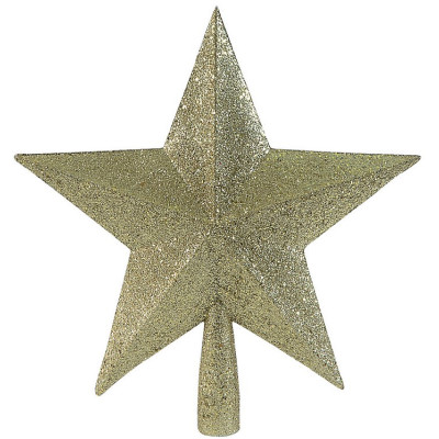 Χρυσή Χριστουγεννιάτικη Κορυφή Δέντρου Με Γκλίτερ 23cm