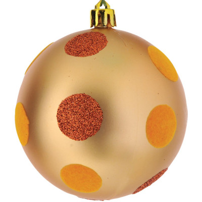 Χρυσή Χριστουγεννιάτικη Μπάλα 8cm,Σέτ/6