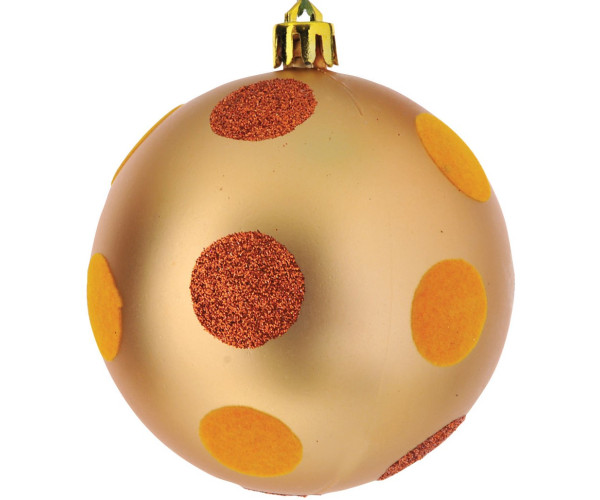 Χρυσή Χριστουγεννιάτικη Μπάλα 8cm,Σέτ/6