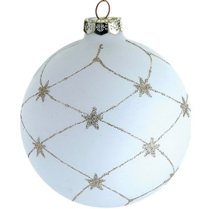 Γυάλινη Χριστουγεννιάτικη Μπάλα 10cm,Σέτ/4