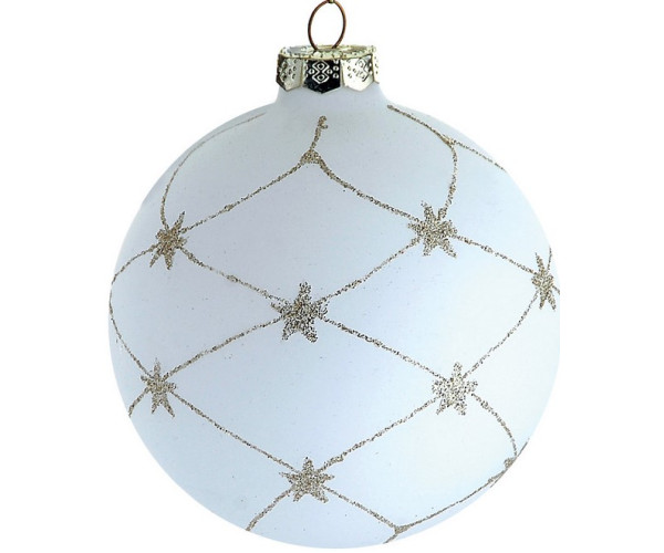 Γυάλινη Χριστουγεννιάτικη Μπάλα 10cm,Σέτ/4