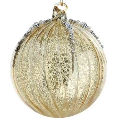 Γυάλινη Χρυσή Χριστουγεννιάτικη Μπάλα 8cm,Σέτ/6