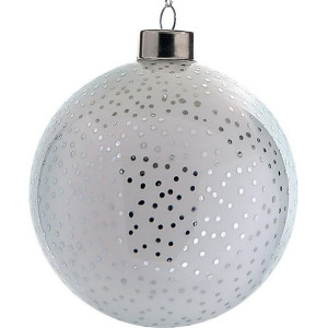 Λευκή Γυάλινη Χριστουγεννιάτικη Μπάλα 10cm,Σέτ/4